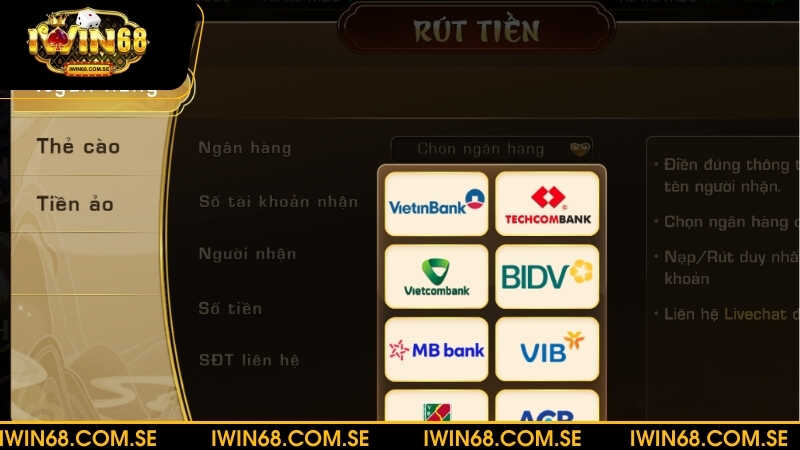Rút tiền Iwin68